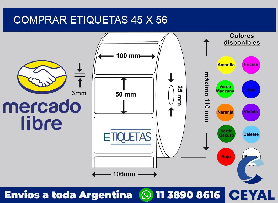 Comprar etiquetas 45 x 56