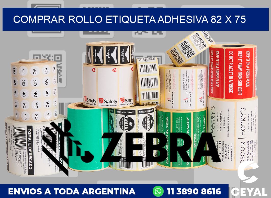 Comprar rollo etiqueta adhesiva 82 x 75