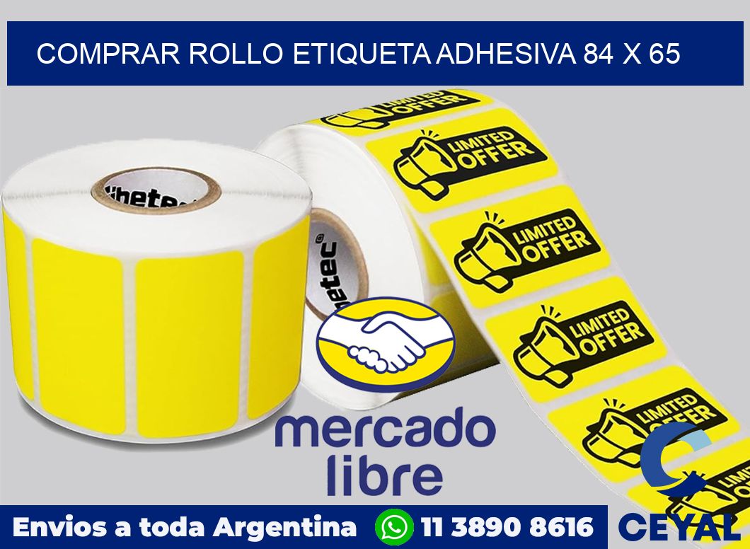 Comprar rollo etiqueta adhesiva 84 x 65