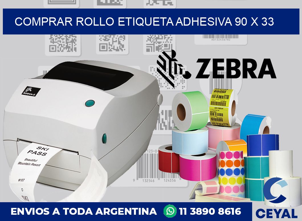 Comprar rollo etiqueta adhesiva 90 x 33