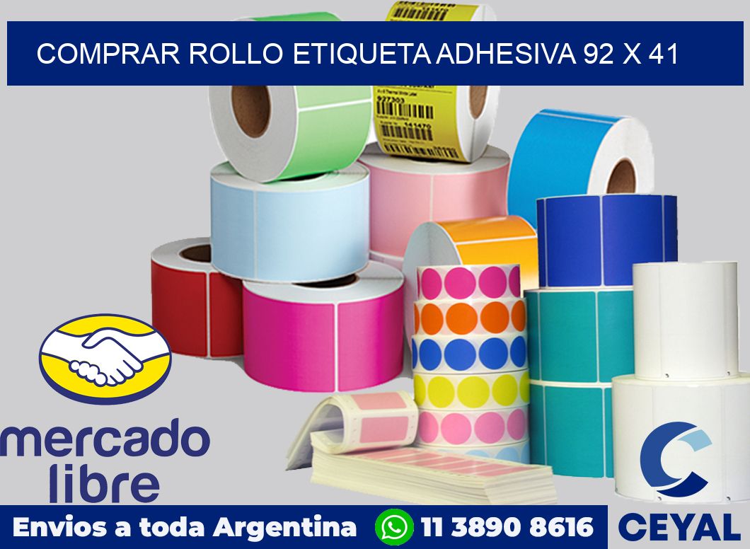 Comprar rollo etiqueta adhesiva 92 x 41