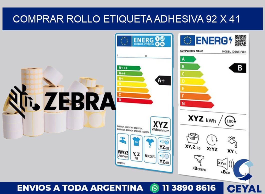 Comprar rollo etiqueta adhesiva 92 x 41