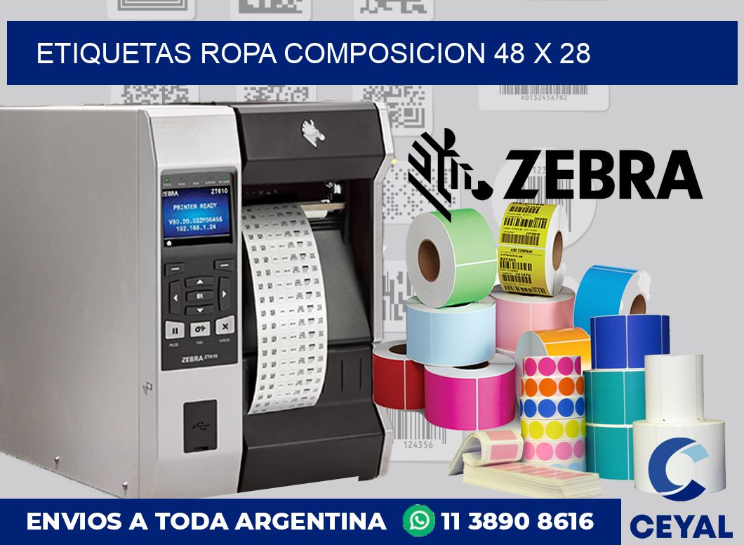 Etiquetas ropa composicion 48 x 28