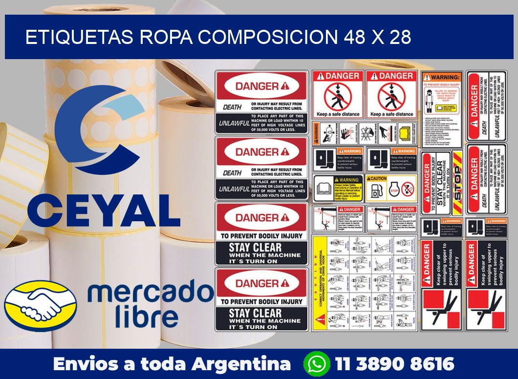 Etiquetas ropa composicion 48 x 28