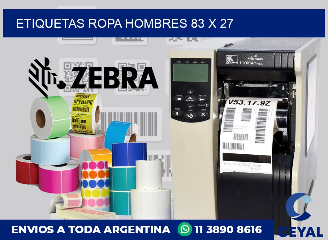 Etiquetas ropa hombres 83 x 27