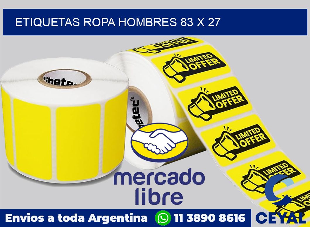 Etiquetas ropa hombres 83 x 27