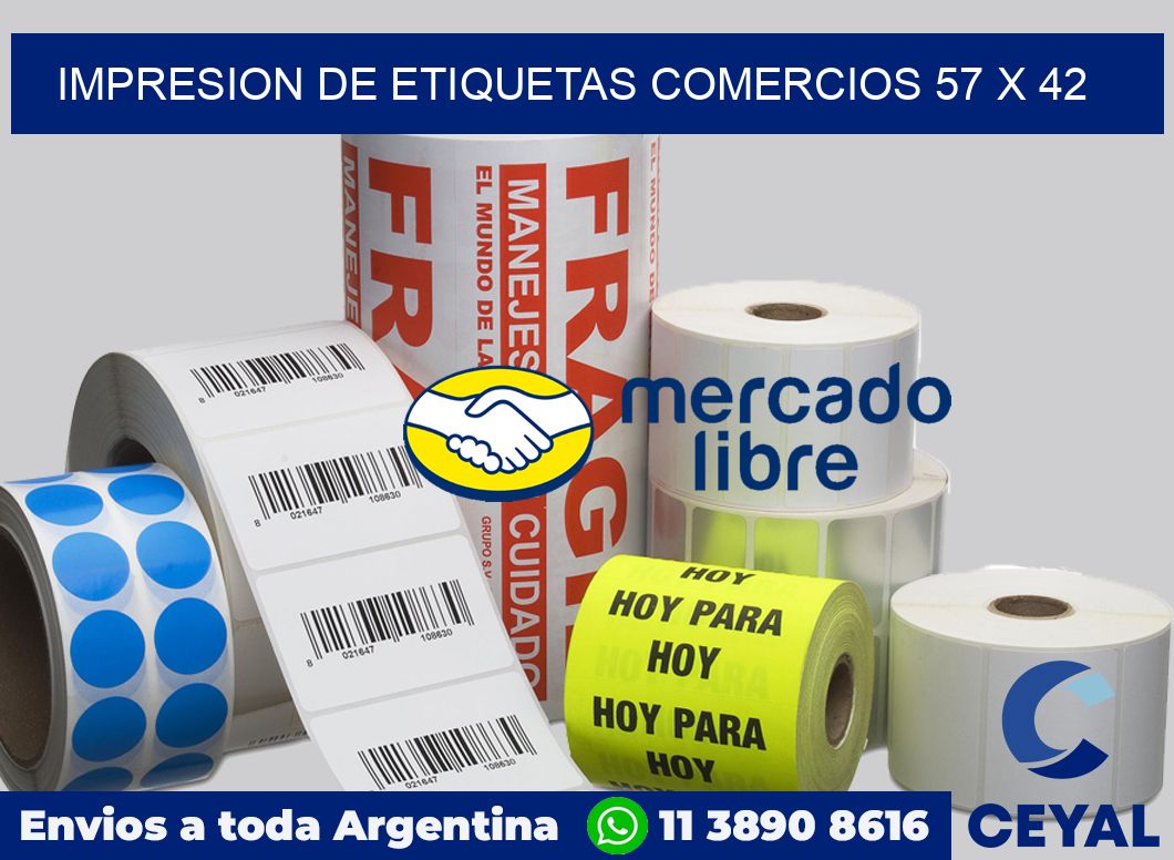 Impresion de etiquetas comercios 57 x 42