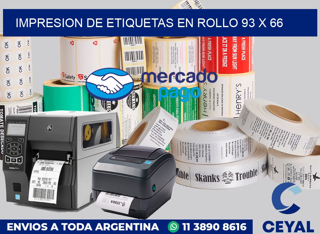 Impresion de etiquetas en rollo 93 x 66
