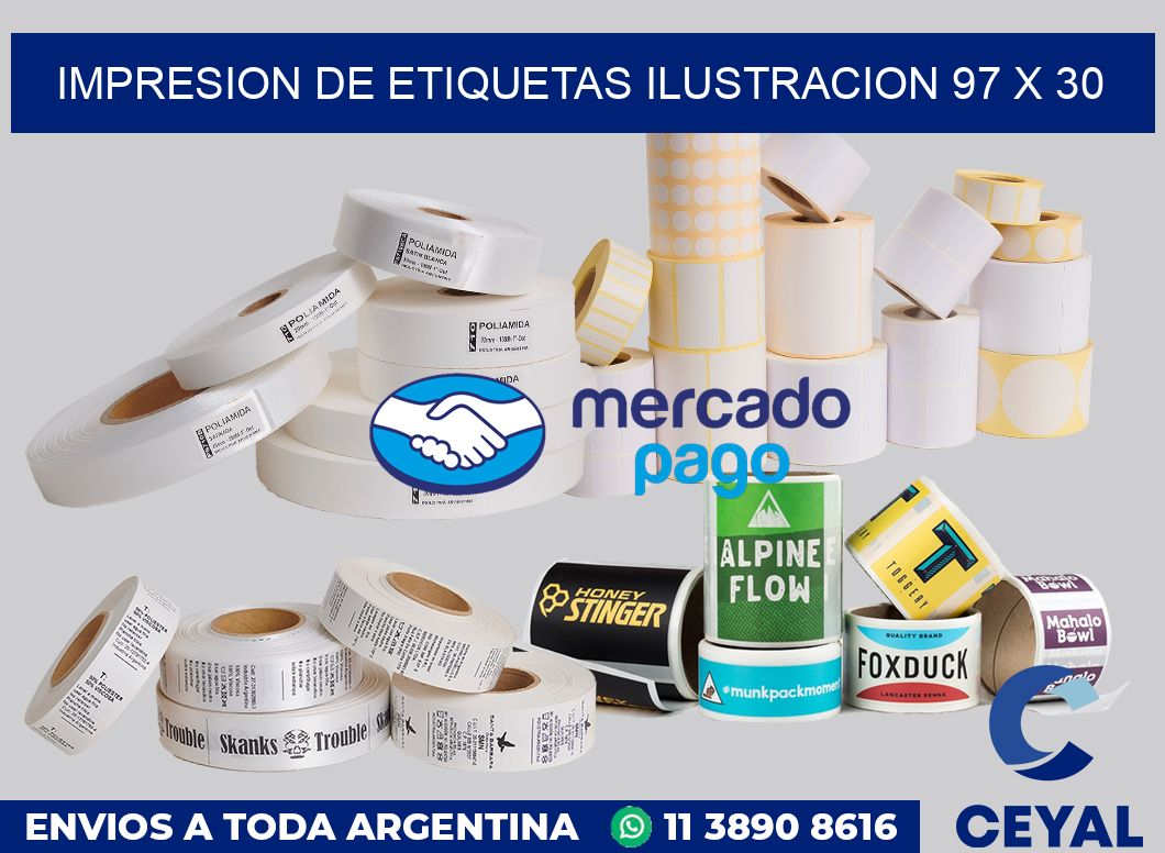 Impresion de etiquetas ilustracion 97 x 30