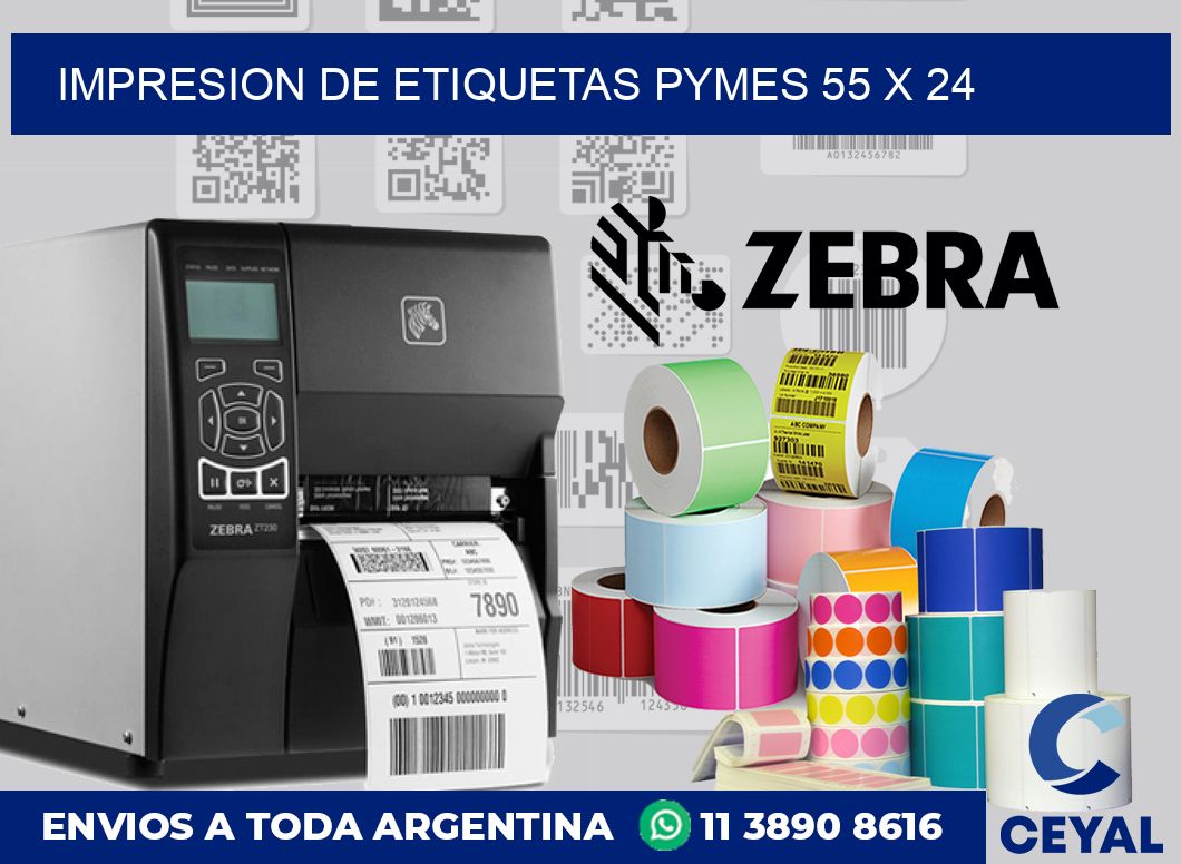 Impresion de etiquetas pymes 55 x 24