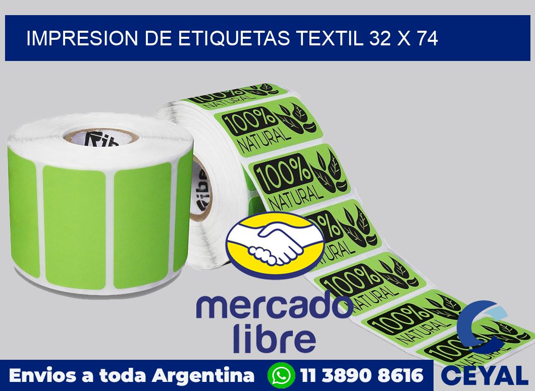 Impresion de etiquetas textil 32 x 74