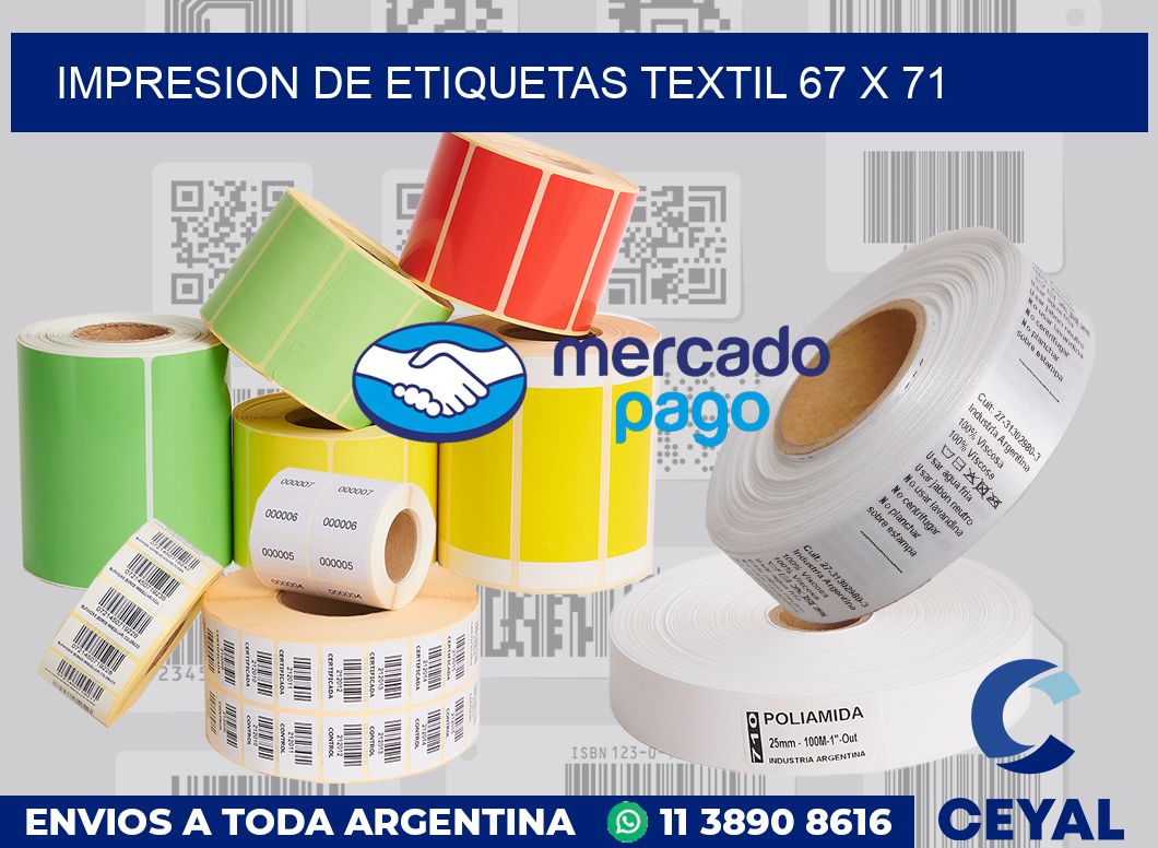 Impresion de etiquetas textil 67 x 71