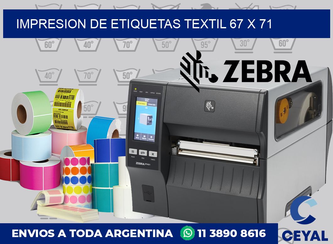 Impresion de etiquetas textil 67 x 71