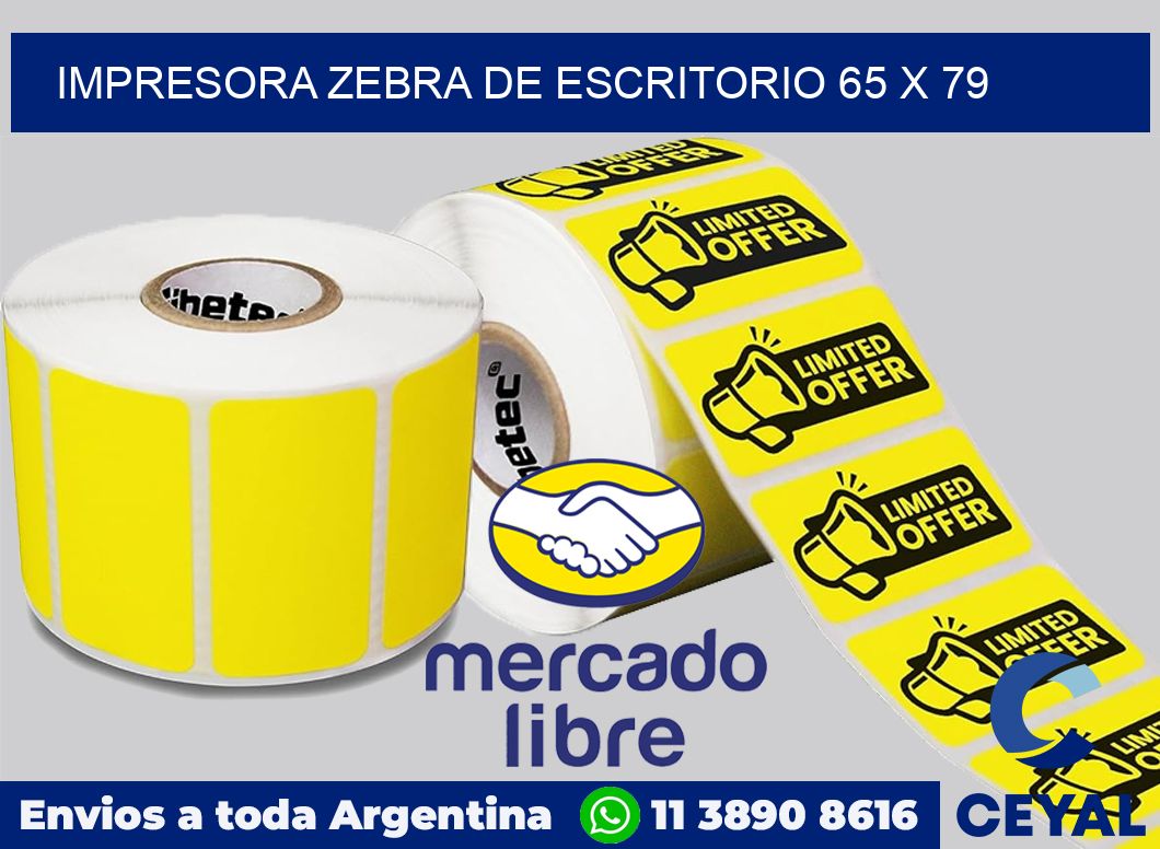 Impresora Zebra de escritorio 65 x 79