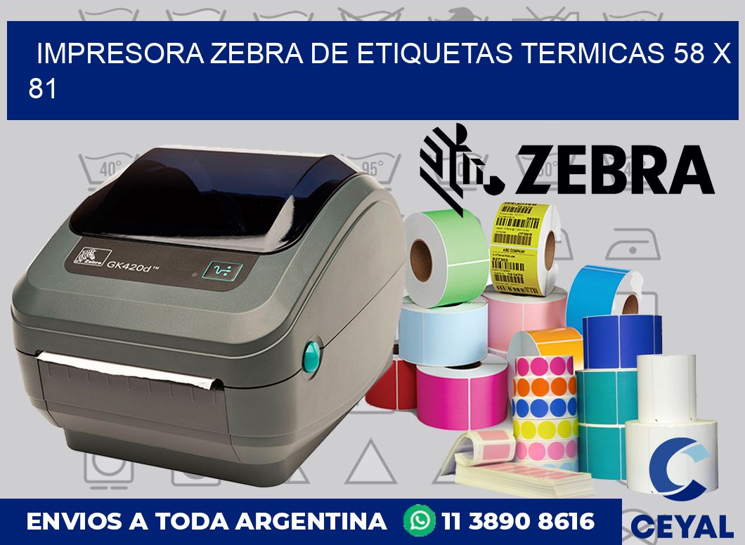 Impresora Zebra de etiquetas termicas 58 x 81