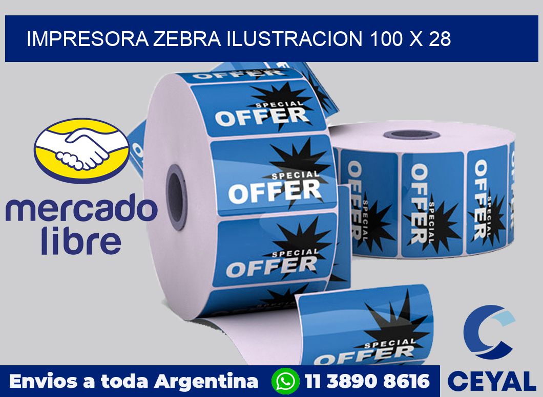 Impresora Zebra ilustracion 100 x 28