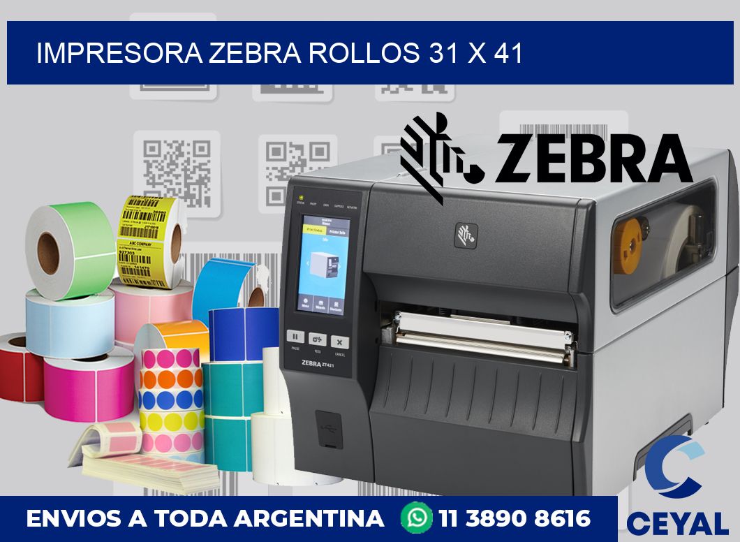 Impresora Zebra rollos 31 x 41