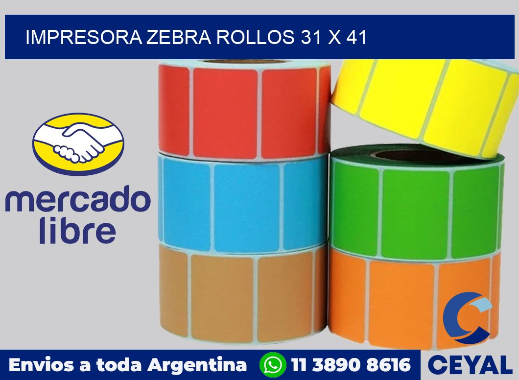 Impresora Zebra rollos 31 x 41