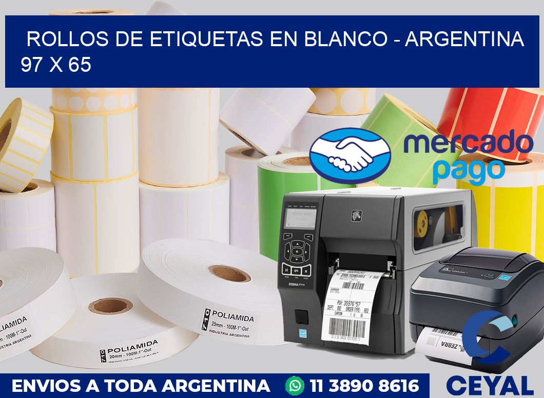 Rollos de etiquetas en blanco - Argentina 97 x 65