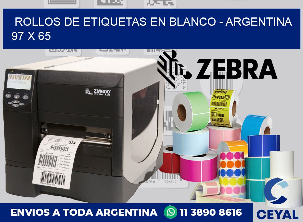 Rollos de etiquetas en blanco - Argentina 97 x 65