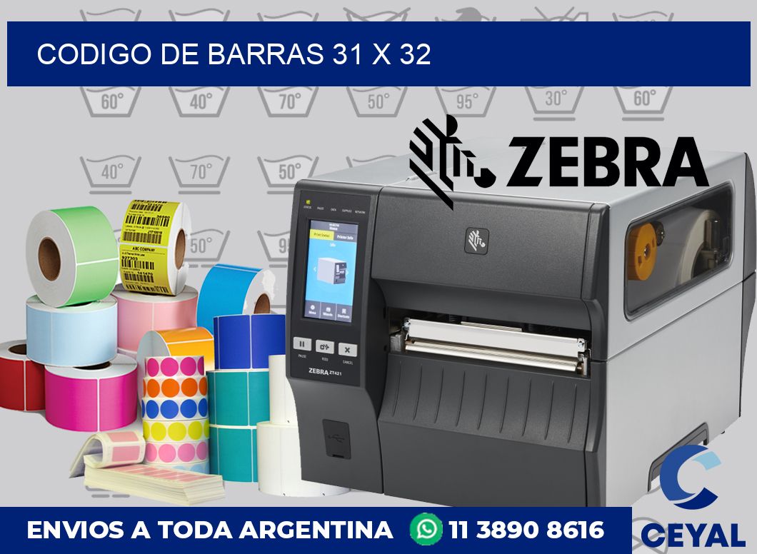 codigo de barras 31 x 32