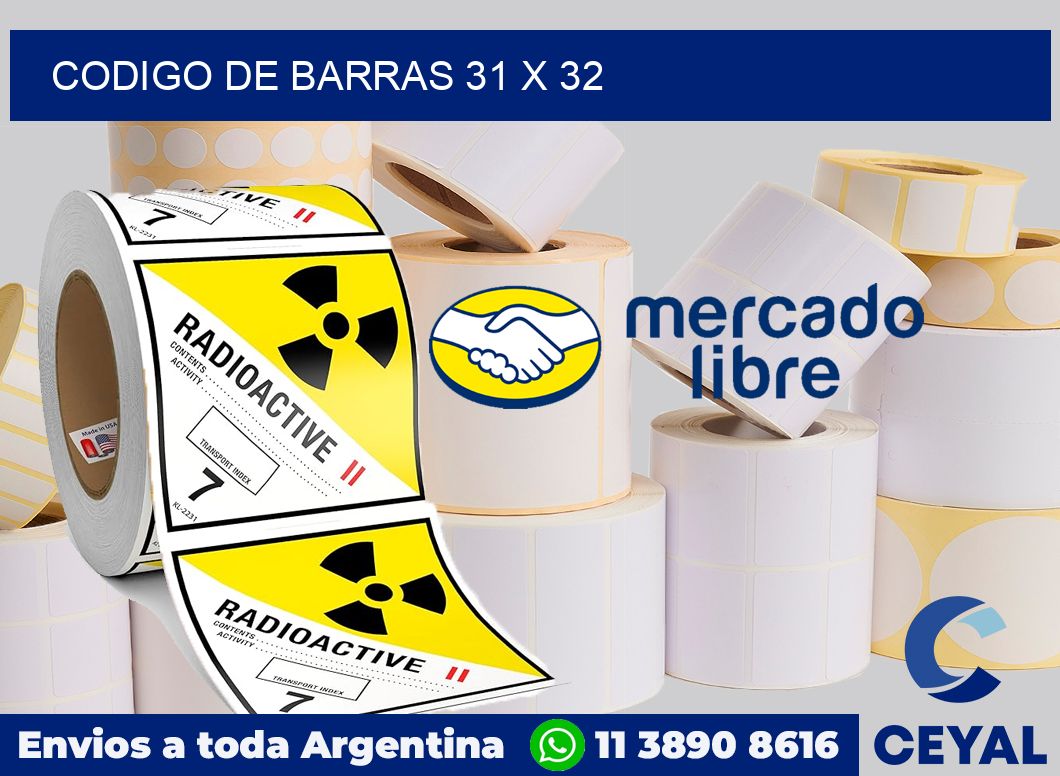 codigo de barras 31 x 32