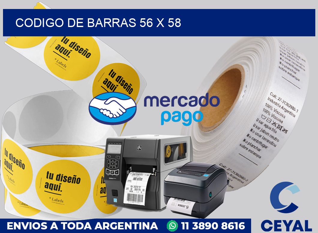 codigo de barras 56 x 58