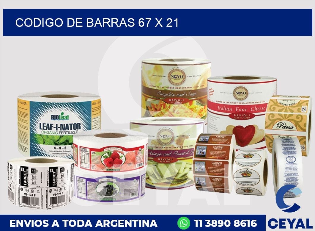 codigo de barras 67 x 21