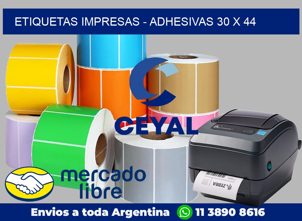 etiquetas impresas – Adhesivas 30 x 44