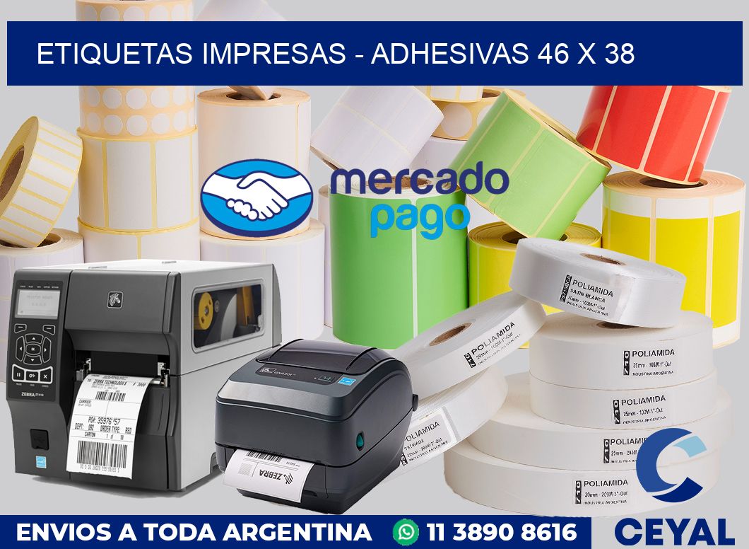 etiquetas impresas - Adhesivas 46 x 38