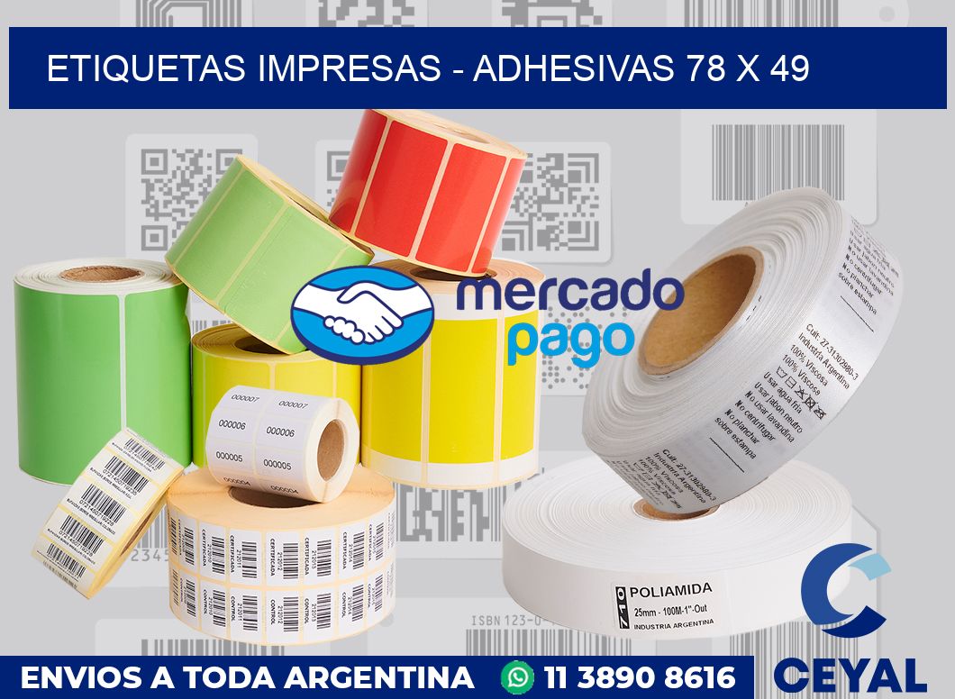 etiquetas impresas - Adhesivas 78 x 49