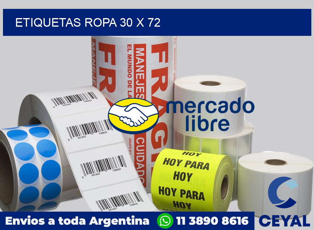 etiquetas ropa 30 x 72