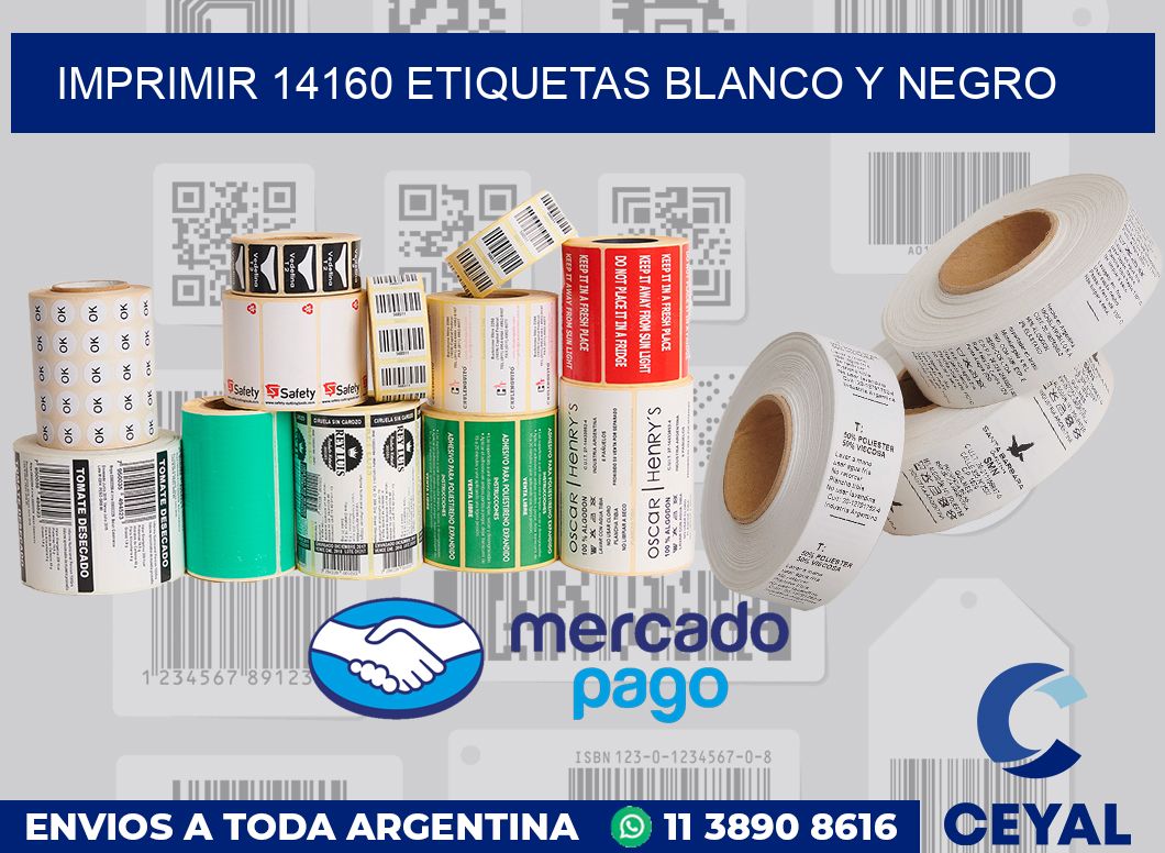 imprimir 14160 etiquetas blanco y negro