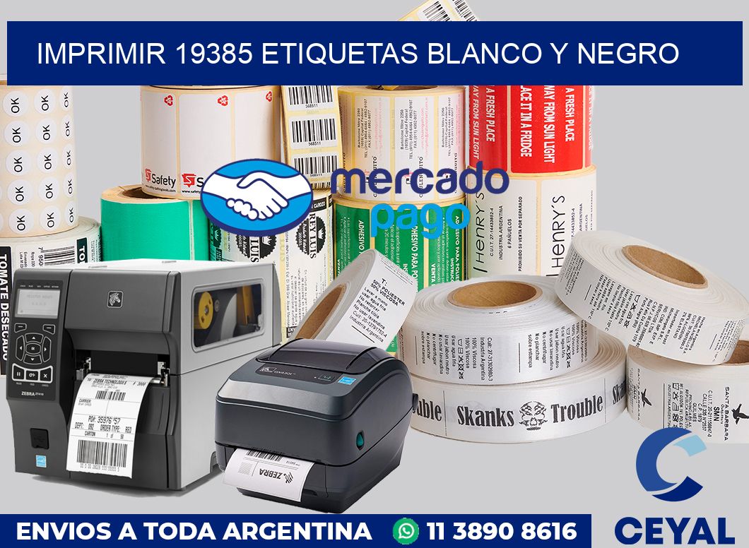 imprimir 19385 etiquetas blanco y negro
