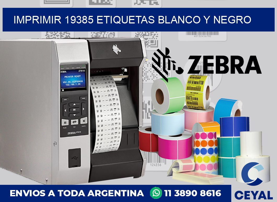imprimir 19385 etiquetas blanco y negro