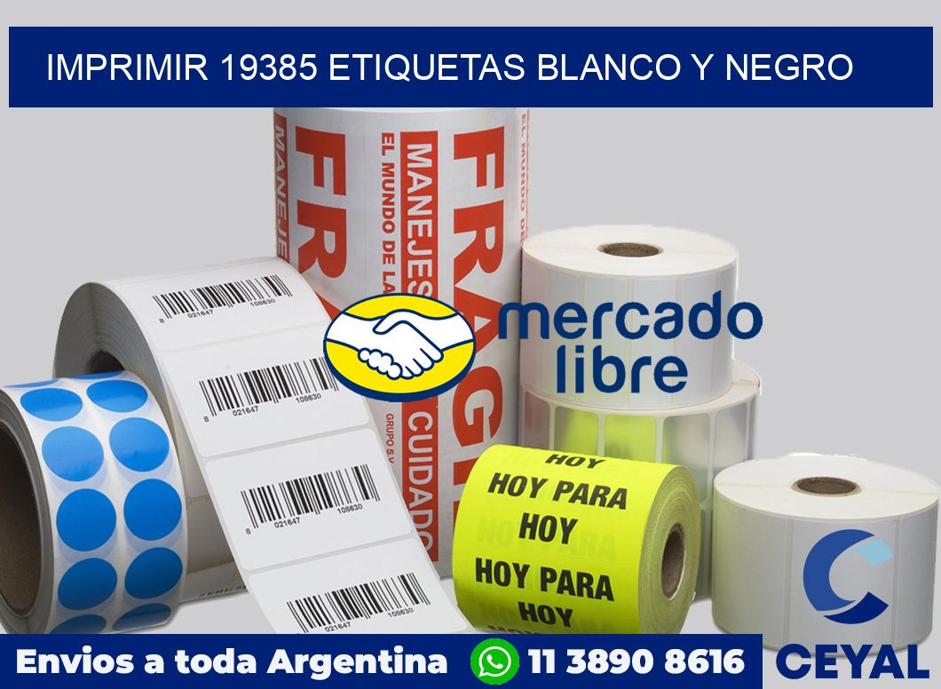 imprimir 19385 etiquetas blanco y negro