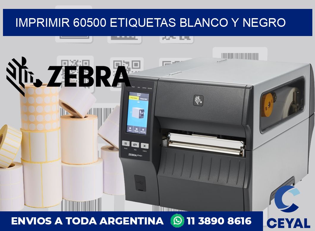 imprimir 60500 etiquetas blanco y negro