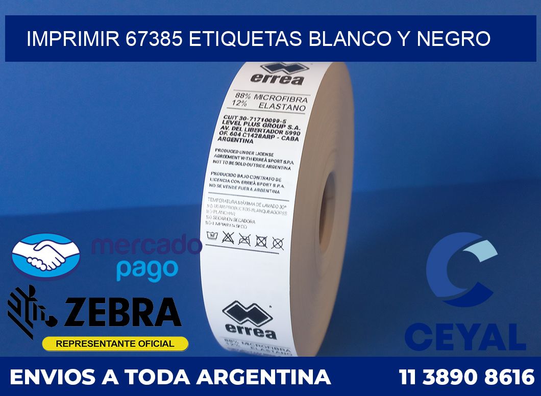 imprimir 67385 etiquetas blanco y negro