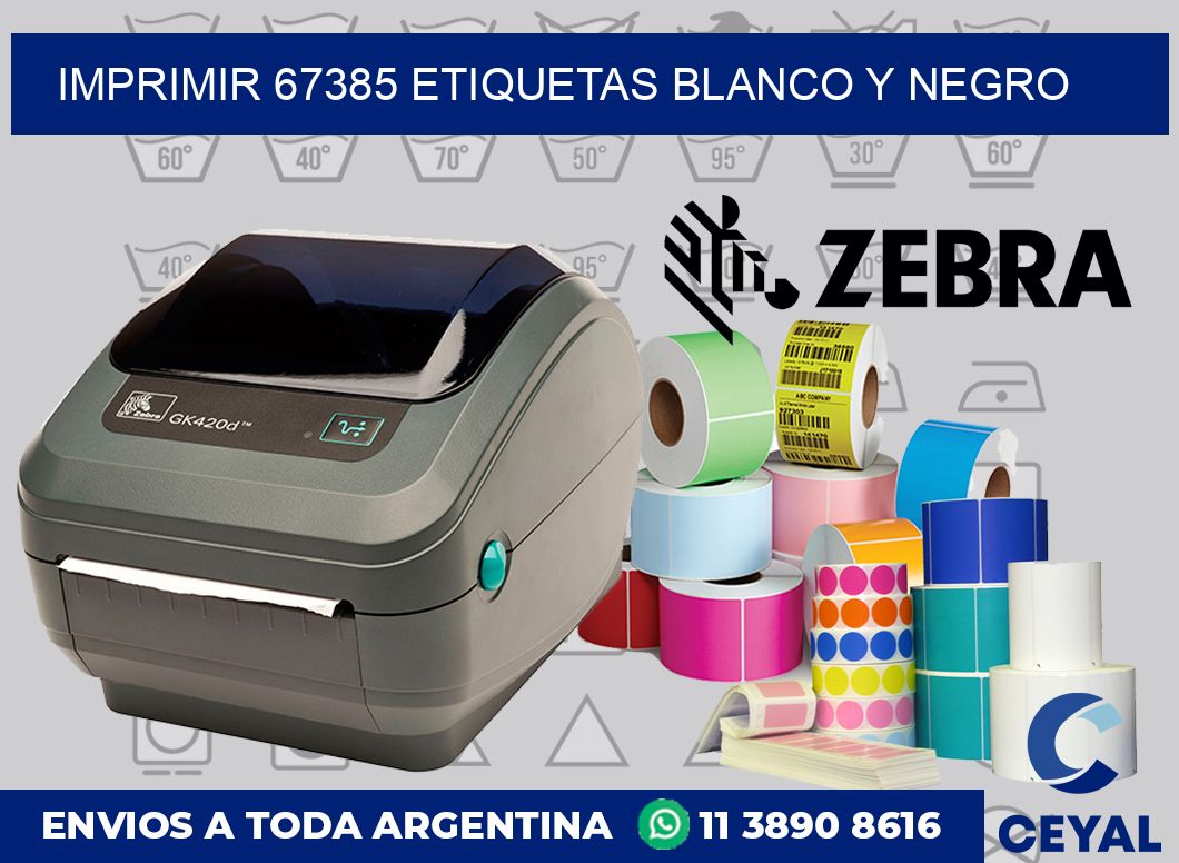 imprimir 67385 etiquetas blanco y negro