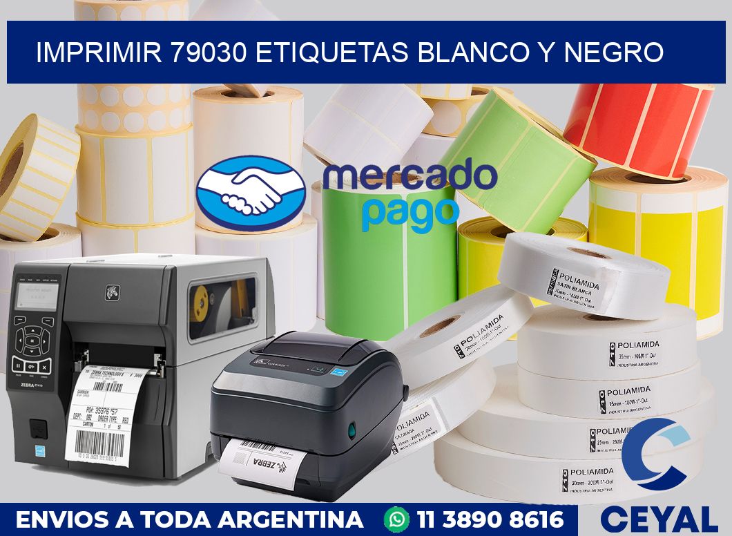 imprimir 79030 etiquetas blanco y negro