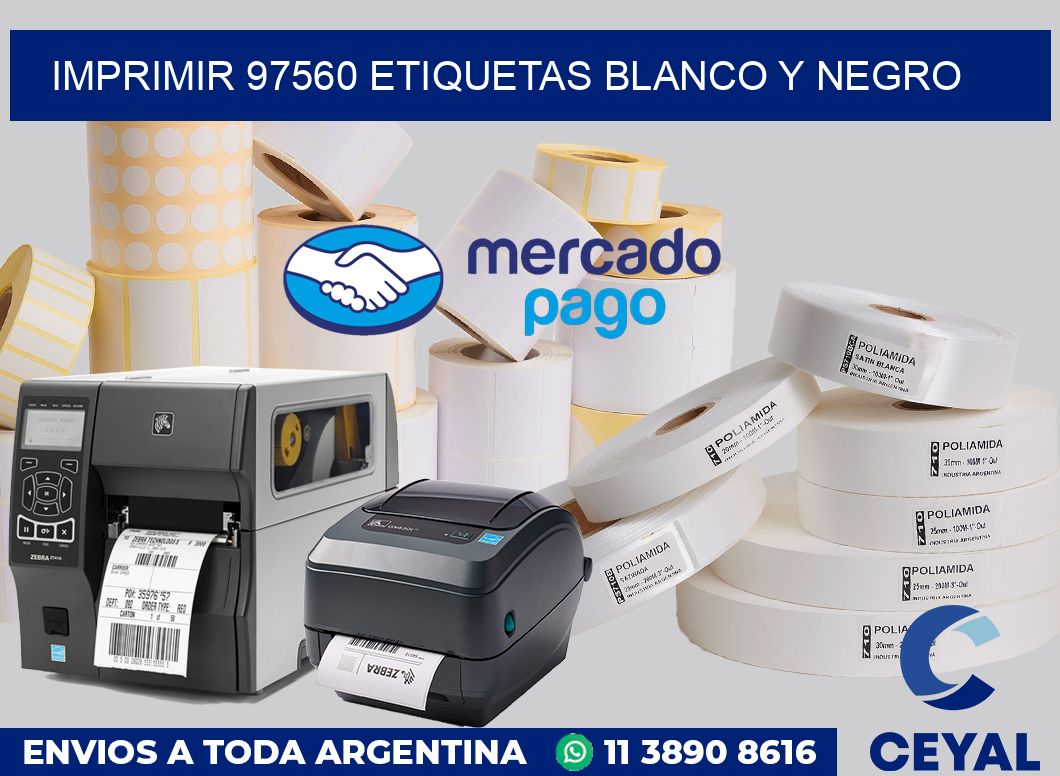 imprimir 97560 etiquetas blanco y negro