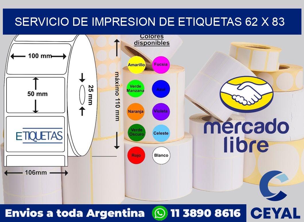 servicio de impresion de etiquetas 62 x 83