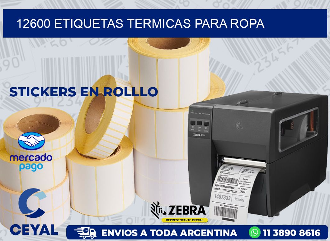 12600 ETIQUETAS TERMICAS PARA ROPA