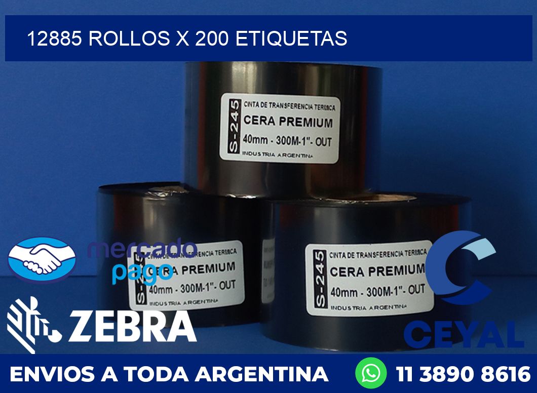 12885 ROLLOS X 200 ETIQUETAS