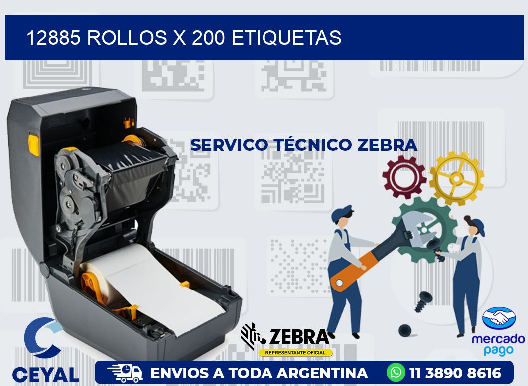 12885 ROLLOS X 200 ETIQUETAS