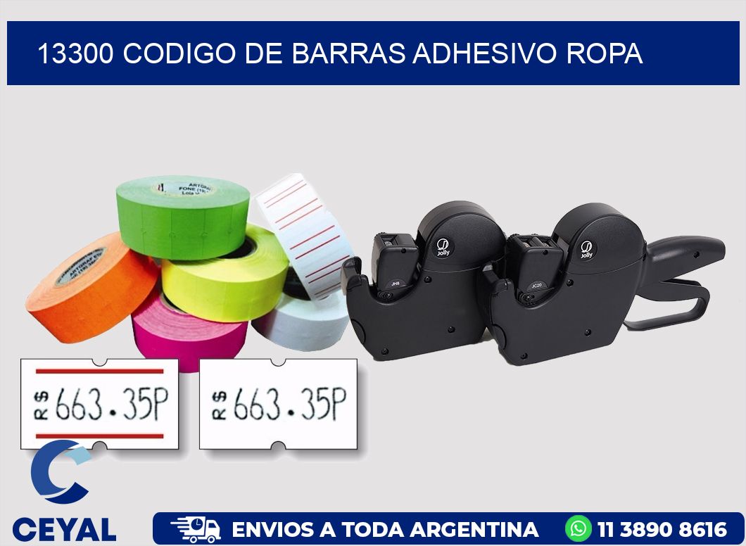 13300 CODIGO DE BARRAS ADHESIVO ROPA