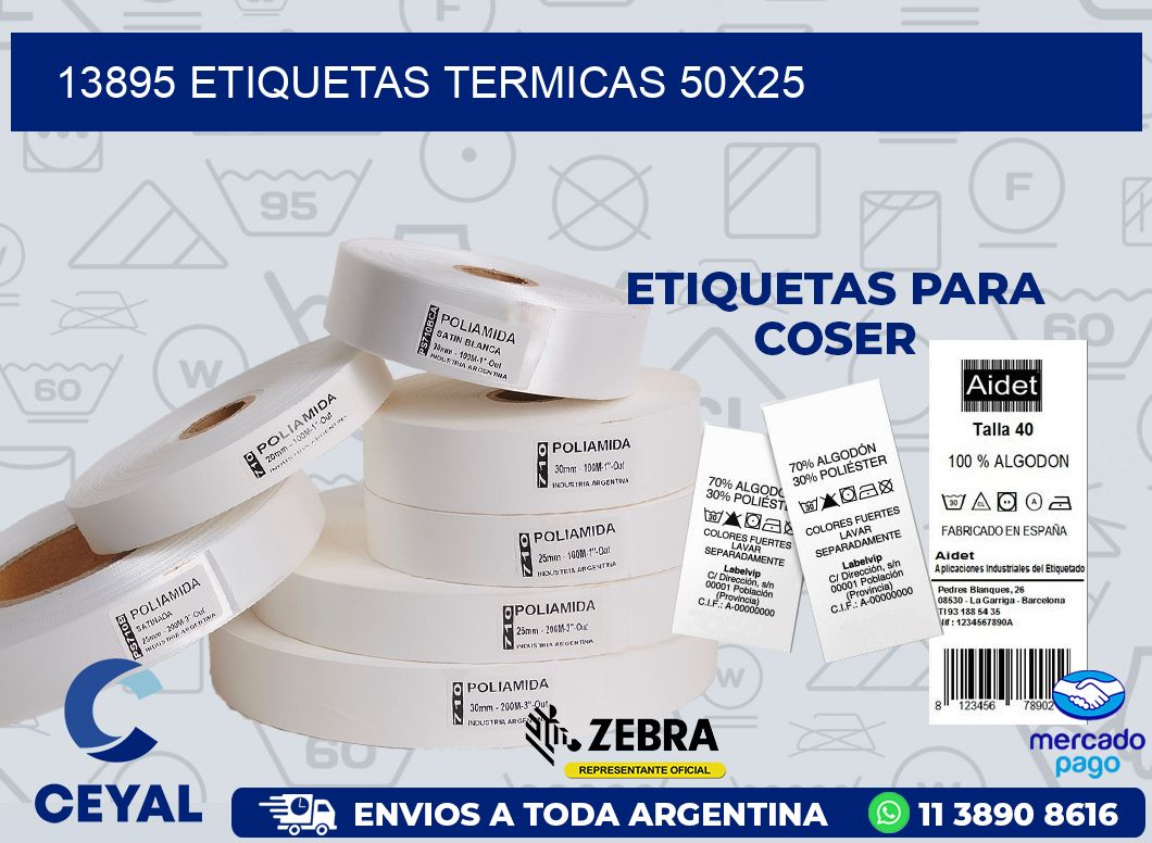 13895 ETIQUETAS TERMICAS 50X25