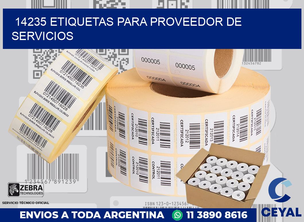14235 ETIQUETAS PARA PROVEEDOR DE SERVICIOS