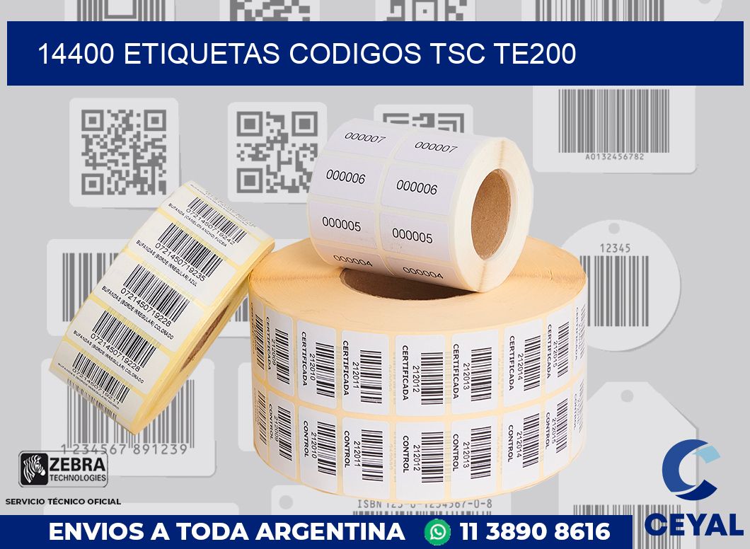 14400 ETIQUETAS CODIGOS TSC TE200