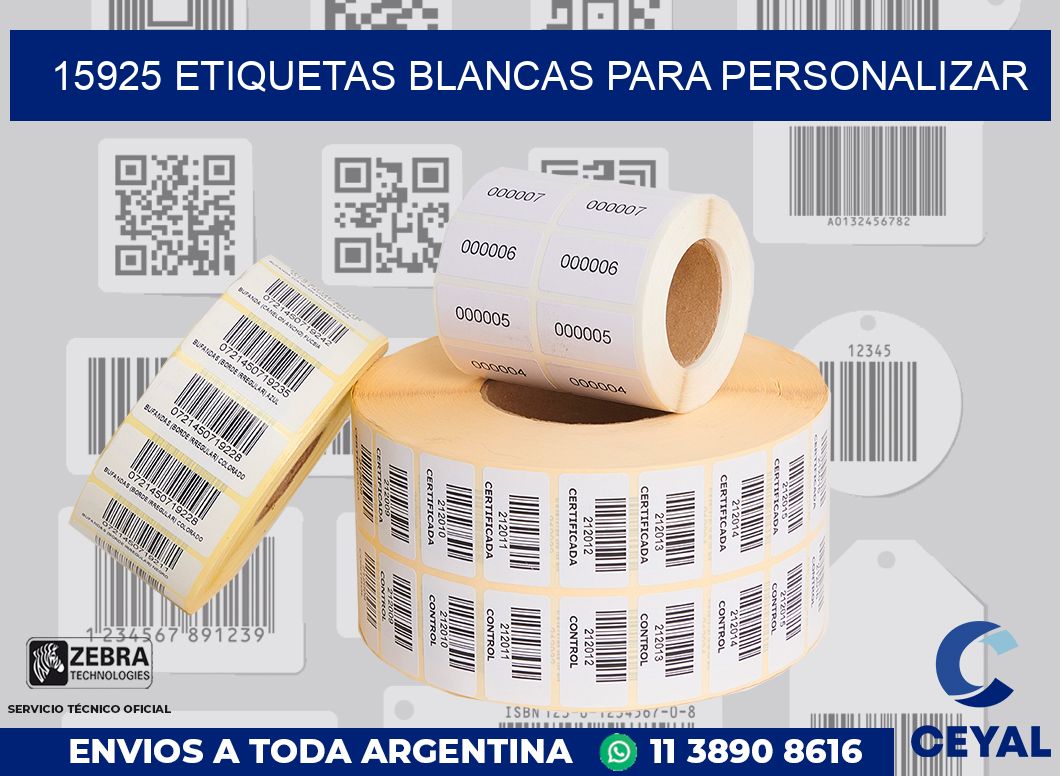 15925 ETIQUETAS BLANCAS PARA PERSONALIZAR